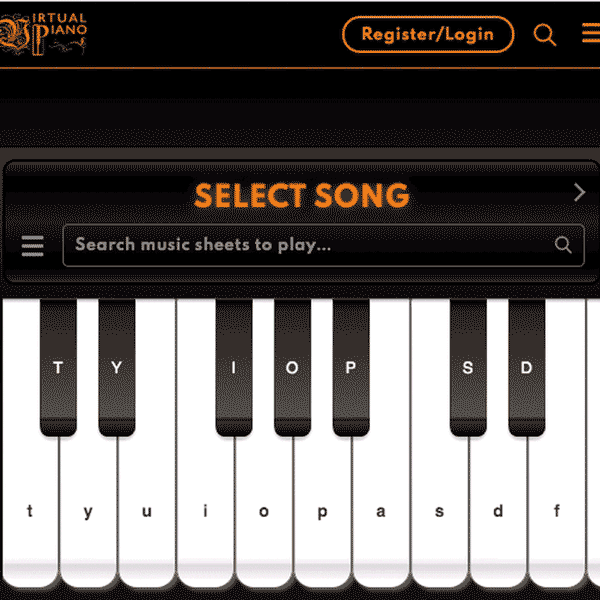 Select A Song To Play on Virtual Piano